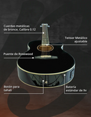 Guitarra Electroacústica Bamboo GA-40-BK-Q-AR