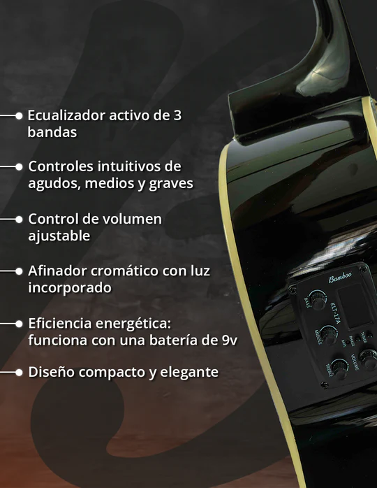 Guitarra Electroacústica Bamboo Stage Negra 40”