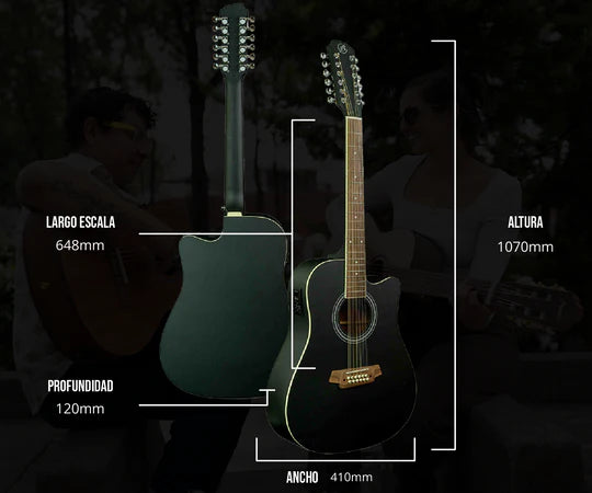 Docerola Electroacústica Bamboo GA-4012-BK-Q