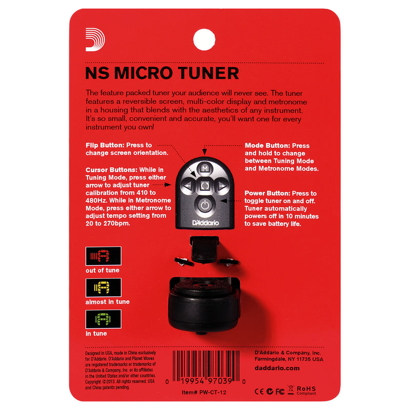 Afinador Planet Wave PW-CT-12 MICRO