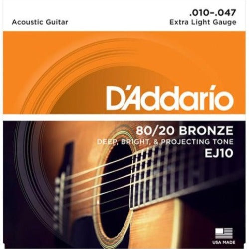 Encordado D'Addario EJ10 para Guitarra Acústica 10-47