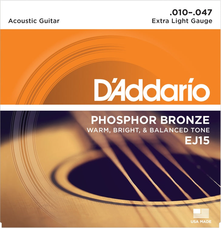 Encordado D'Addario EJ15 para Guitarra Acústica 10-47