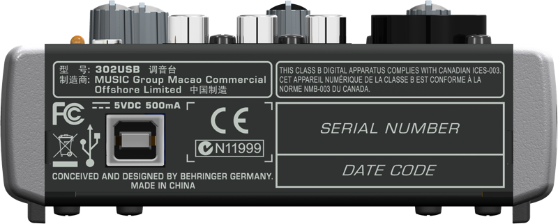Mezcladora e interface Behringer Xenyx 302USB
