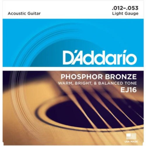 Encordado D'Addario EJ16 para Guitarra Acústica 12-53