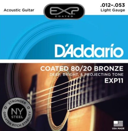 Encordado D'Addarío EXP11 para Guitarra Acústica 12-53 Coated